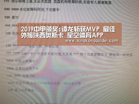2019中甲颁奖:谭龙斩获MVP 最佳外援陕西奥斯卡_星空体育APP(图3) 星空体育APP